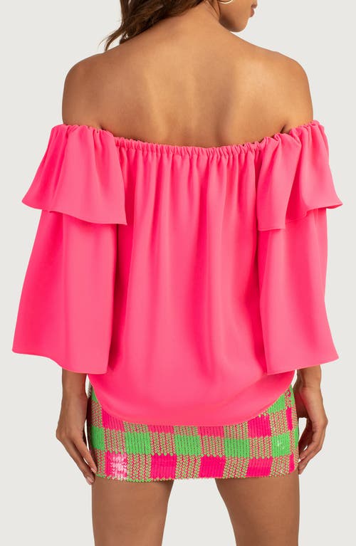Shop Trina Turk Excited Ruffle Top In Papillon Pink