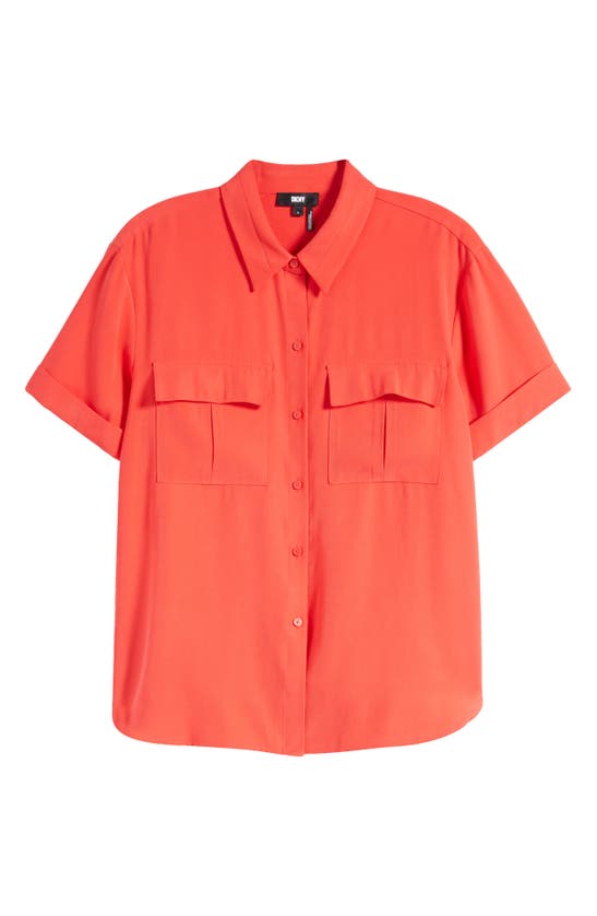 Shop Dkny Cargo Button-up Shirt In Flame