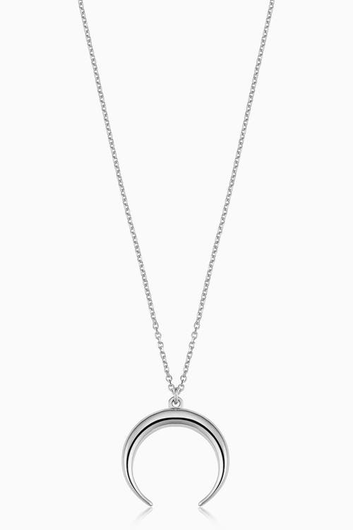 Oradina Women's 14k White Solid Gold Wall Street Pendant Necklace In White Gold