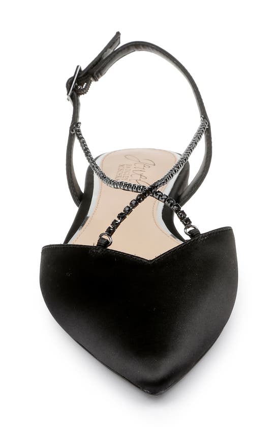 Jewel Badgley Mischka Alanna Pointed Toe Flat In Black