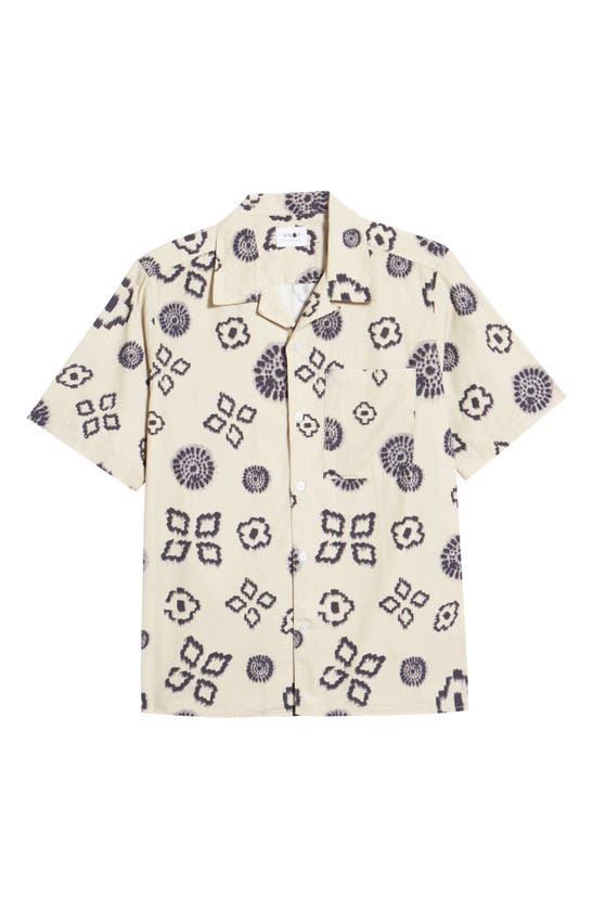Nn07 Julio Short Sleeve Button-up Shirt In Ecru Print