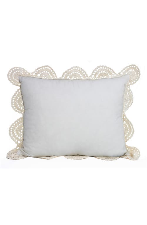 Melange Home Decorative Crochet Accent Pillow In Ivory