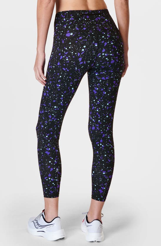 Shop Sweaty Betty Zero Gravity Pocket 7/8 Leggings In Purple Marble Terazzo Print