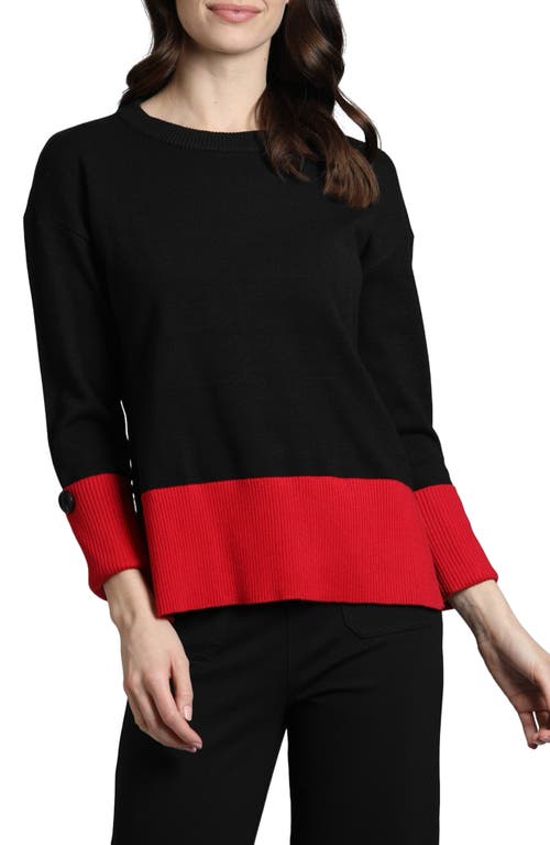 Shop Apny Colorblock Pullover In Black/red