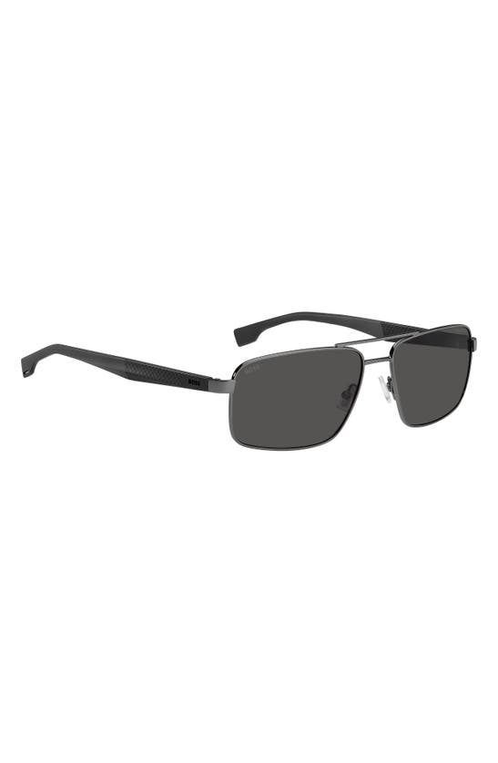 Hugo Boss 59mm Aviator Sunglasses In Dark Ruthenium Black