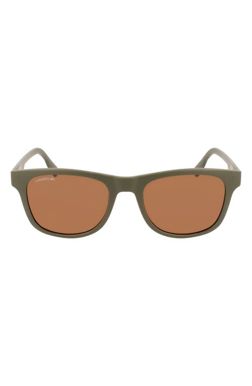 Lacoste 54mm Modified Rectangular Sunglasses in Matte Khaki at Nordstrom