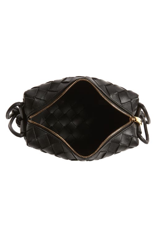 Bottega Veneta Small Intrecciato Leather Crossbody Bag In 8425 Black-gold