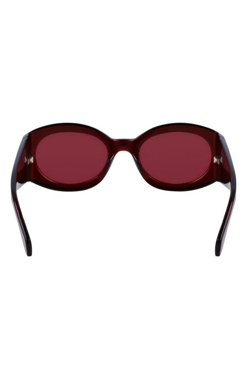 Shop Ferragamo Sculpture 55mm Oval Sunglasses In Transparent Burgundy