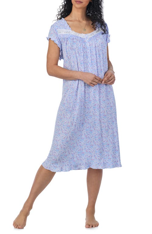 Eileen West Floral Waltz Nightgown In Blue Prt