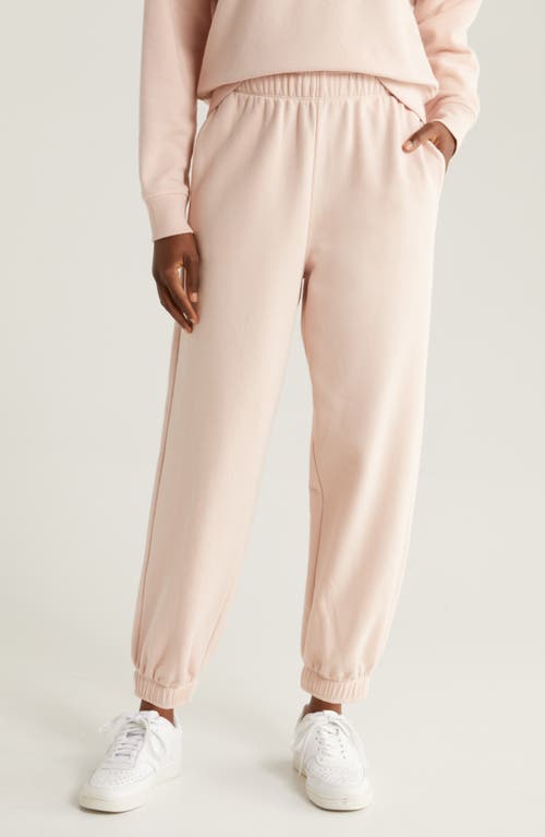 Shop Zella Cloud Fleece Joggers In Pink Peach