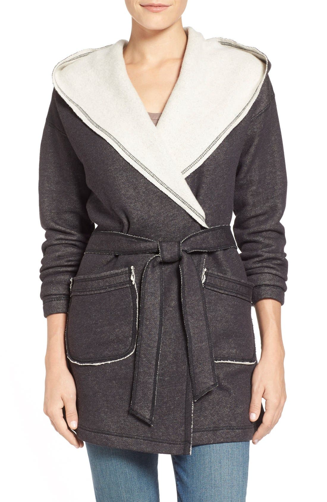 hooded wrap sweater