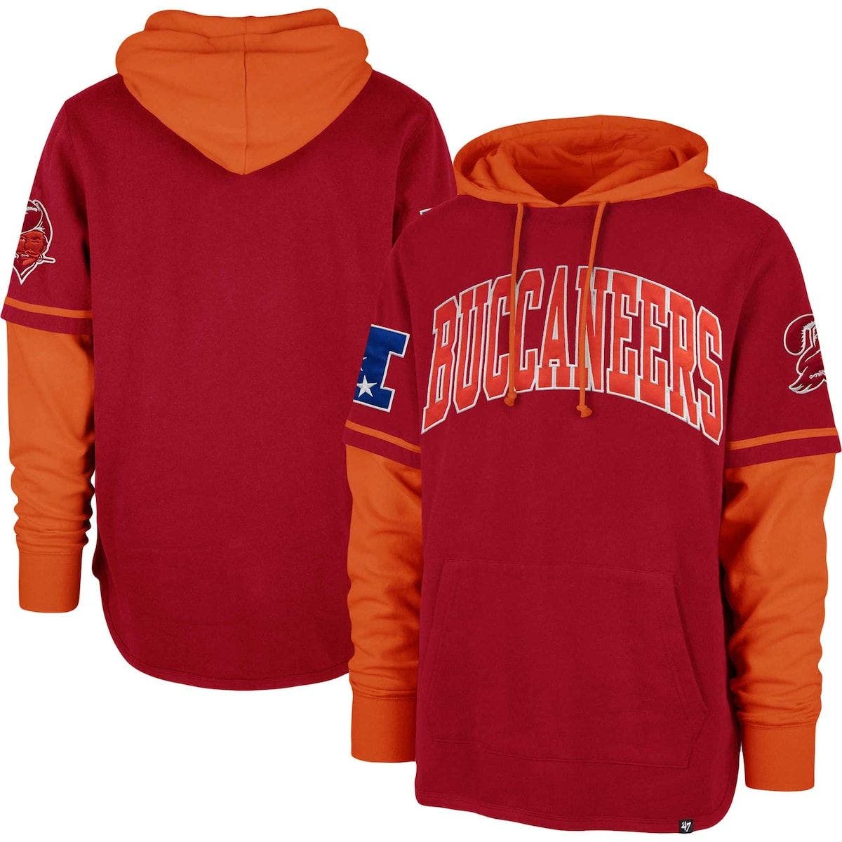 '47 Men's '47 Red Tampa Bay Buccaneers Shortstop Pullover Hoodie