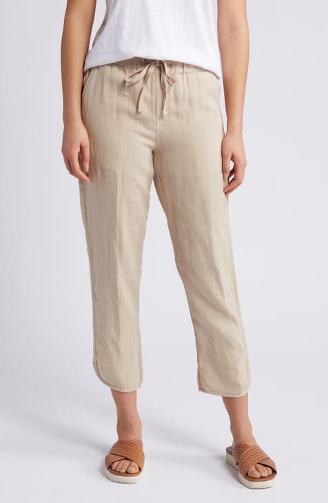 Womens Quick Dry Capris Zipper Pocket Fitness Hiking Trousers Drawstring  Cinch Bottom Elastic Waist Cropped Capri Pants
