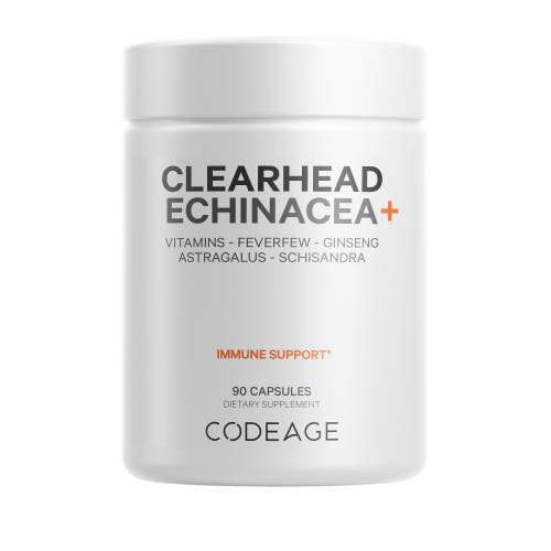 Codeage Clearhead Echinacea, Zinc & Selenium, Vitamin C & D3, Schisandra, Feverfew, Ginseng, 90 ct in White at Nordstrom