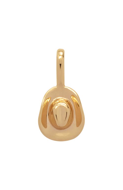 Western Hat Charm Pendant in Gold