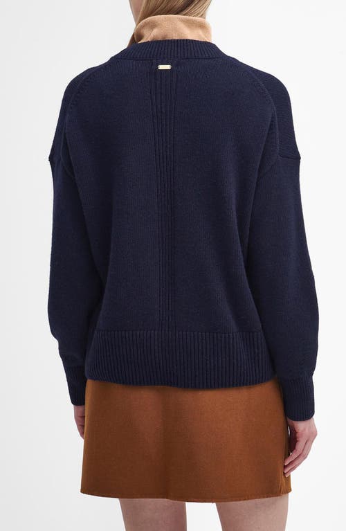 Shop Barbour Reighton Crewneck Sweater In Navy Blue