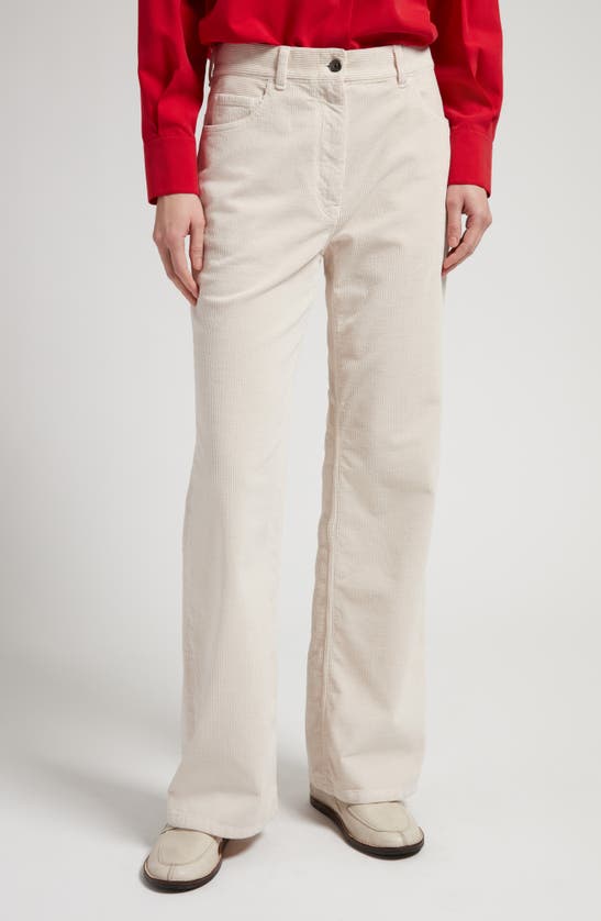 Shop The Row Dan Cotton Corduroy Flare Pants In Off White