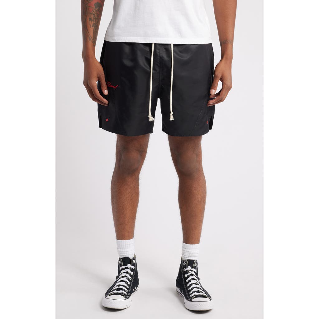 Elwood Olympic Embroidered Logo Nylon Shorts In Coal