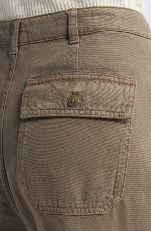 Shop Treasure & Bond Cotton Blend Twill Utility Pants In Olive Kalamata