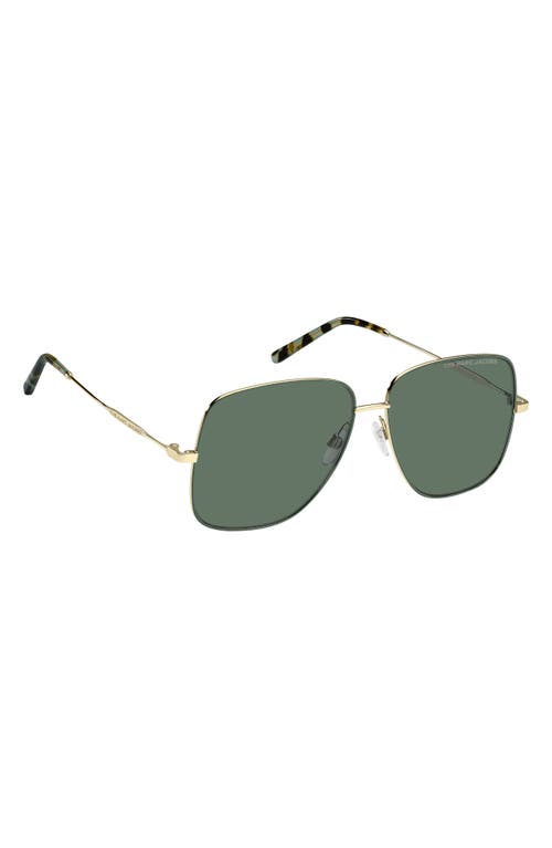 Shop Marc Jacobs 59mm Gradient Square Sunglasses In Gold Teal/green