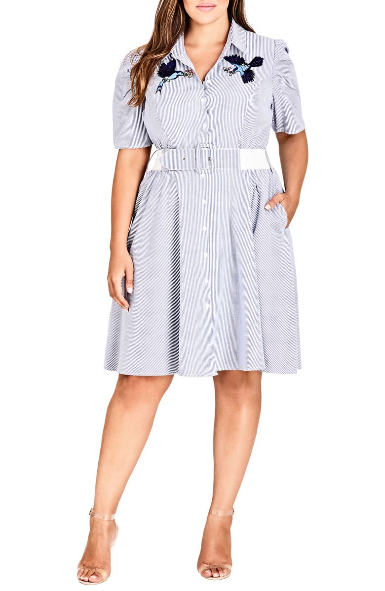 City Chic Stripe Essence Shirtdress (Plus Size) | Nordstrom