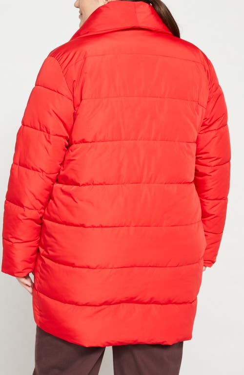 Universal Standard Kanda 2 Wrap Puffer Coat In Vermilion Red