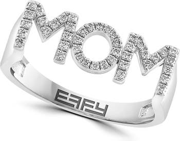 Sterling Silver Diamond Mom Ring - 0.16ct.
