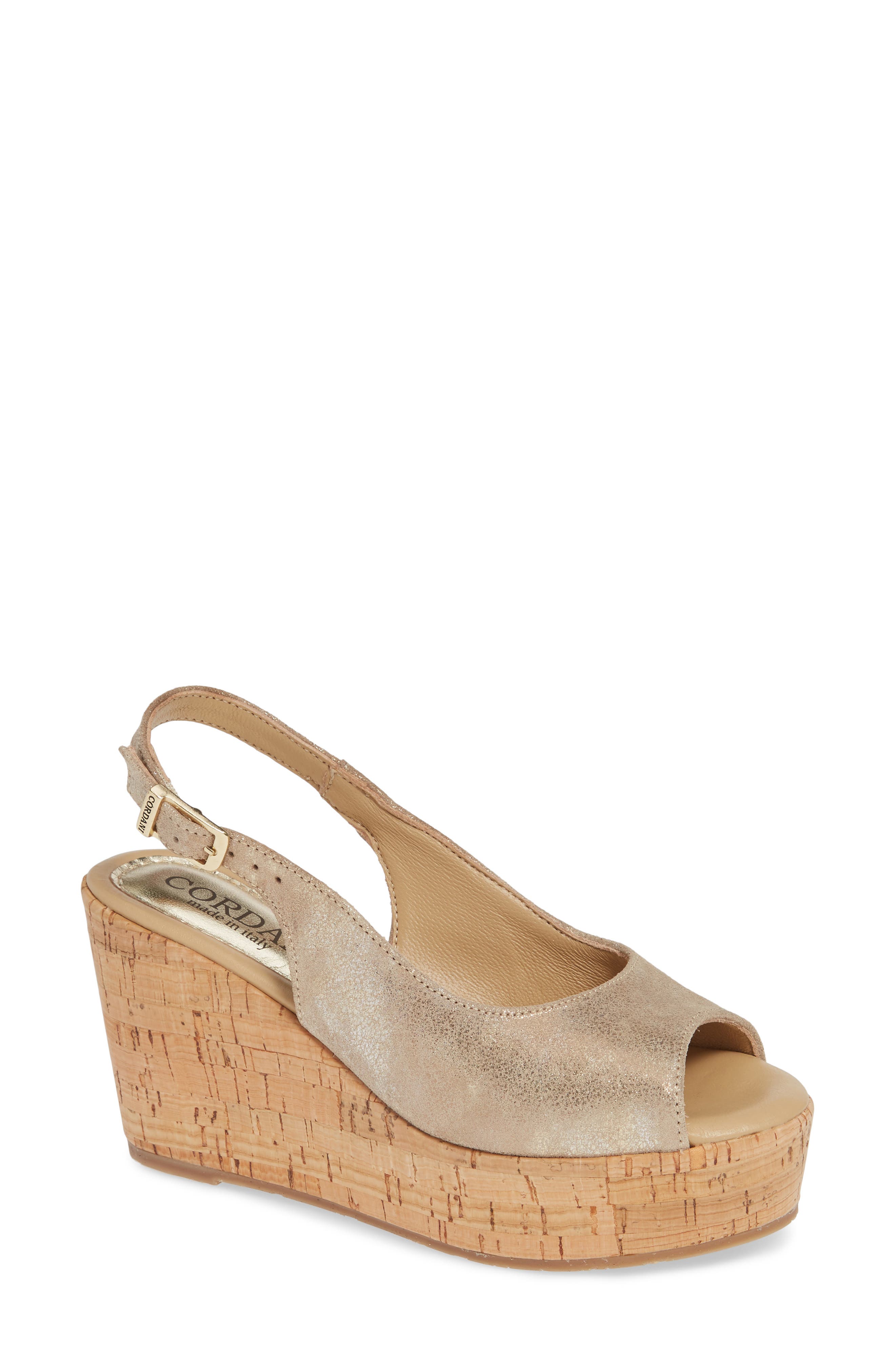 Cordani Janey Wedge Sandal, Metallic