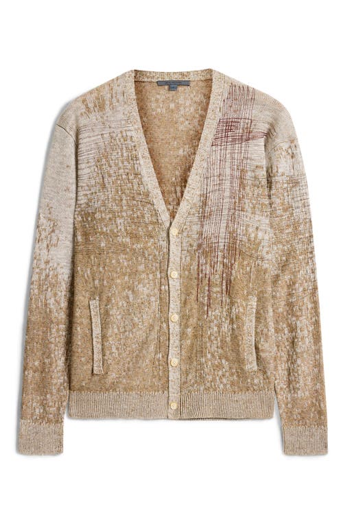 Shop John Varvatos Marita Ombré Linen & Silk Cardigan In Nutmeg