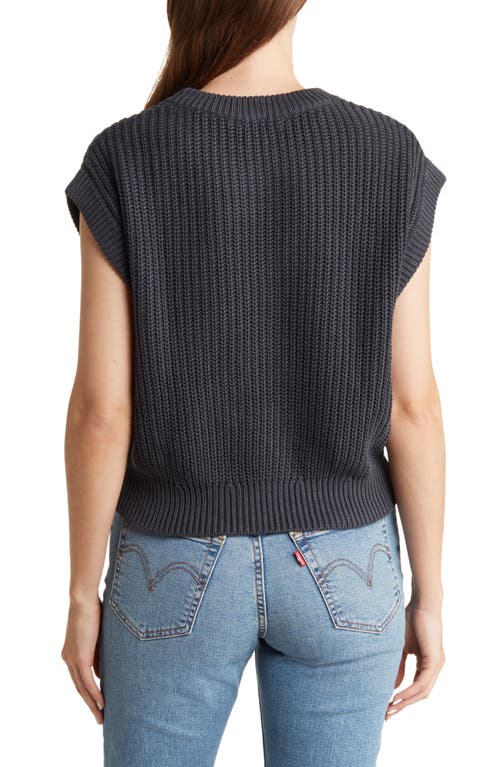 Marine Layer Devon Cotton Sweater Vest In Black