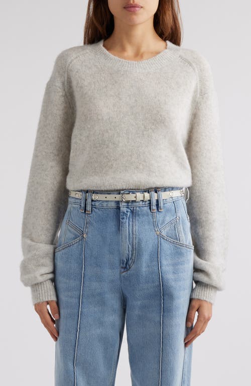 Shop Isabel Marant Lylia Silk, Alpaca & Cashmere Sweater In Light Grey