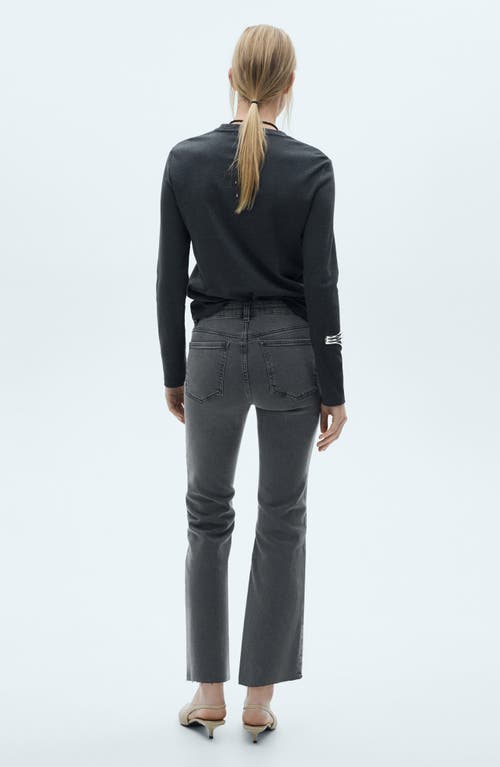 Shop Mango Sienna Crop Flare Jeans In Denim Grey