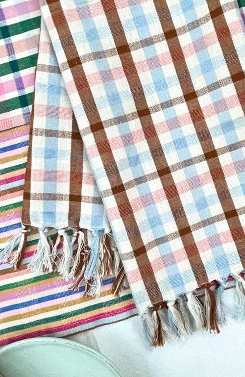 Archive New York Louisa Kitchen Towel In Brown And Blue