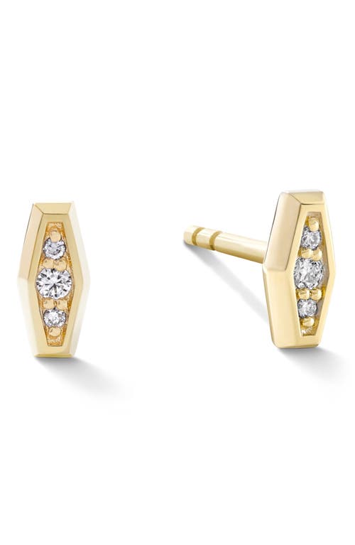 The Deco Stud Earrings in 14K Yellow Gold