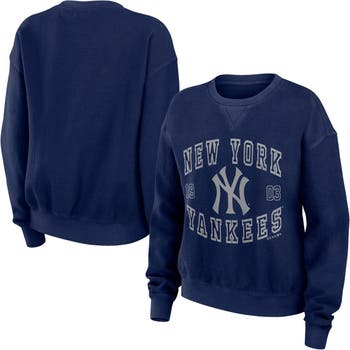 Women's Wear by Erin Andrews Navy New York Yankees Vintage Cord Pullover Sweatshirt Size: Large