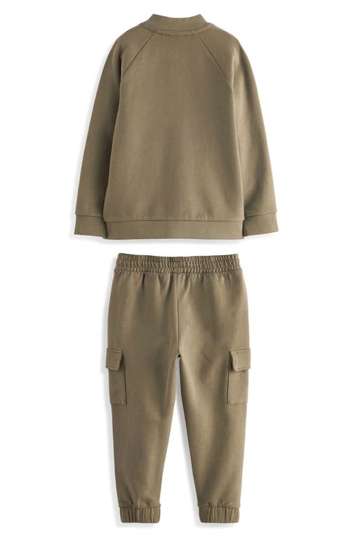 Baker By Ted Baker Kids' Bomber Jacket, Graphic T-shirt & Cargo Joggers Set In Green