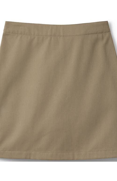 Shop Lands' End School Uniform Girls Slim Blend Chino Skort Above Knee In Khaki