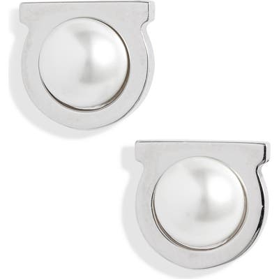 Salvatore Ferragamo Imitation Pearl Gancio Stud Earrings