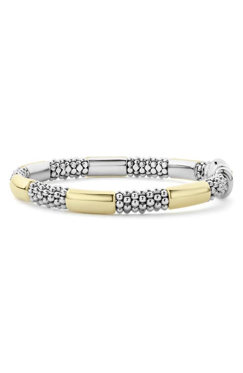 Shop Lagos Signature Caviar High Bar Rope Bracelet In Silver/gold