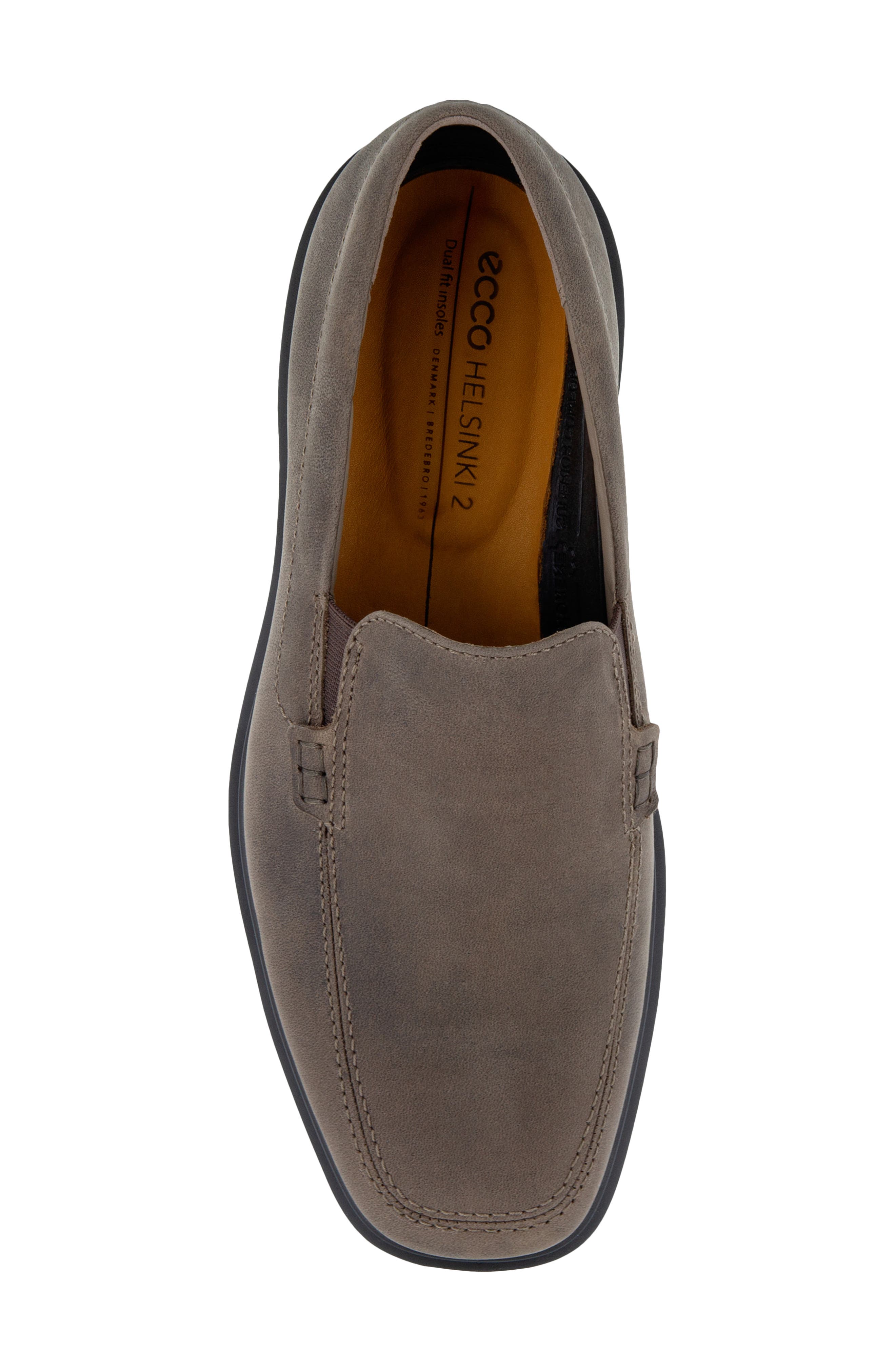 ECCO Helsinki 2 Loafer Size 12 - 12.5 Taupe Leather Dual Fit Slip-On Shoes Amazon.com | ECCO Helsinki 2.0 Apron Toe Slip-On, Cognac, 5  main image 4