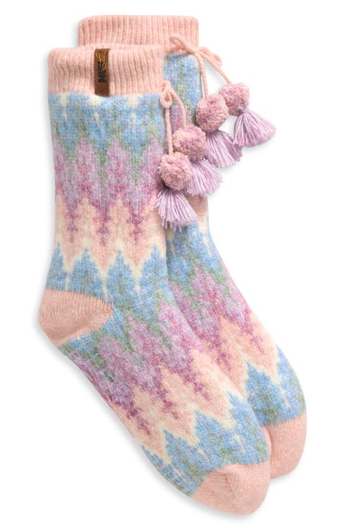 Shop Muk Luks Fair Isle Cottage Crew Socks In Pink Multi