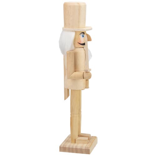 Northlight 15in Unfinished Paintable Wooden With Sword Christmas Nutcracker In Nude