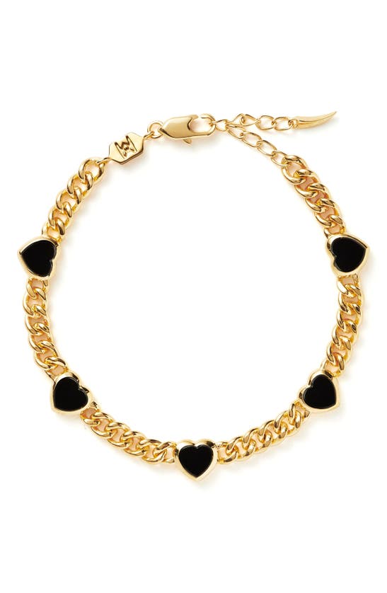 MISSOMA ONYX HEART STATION BRACELET