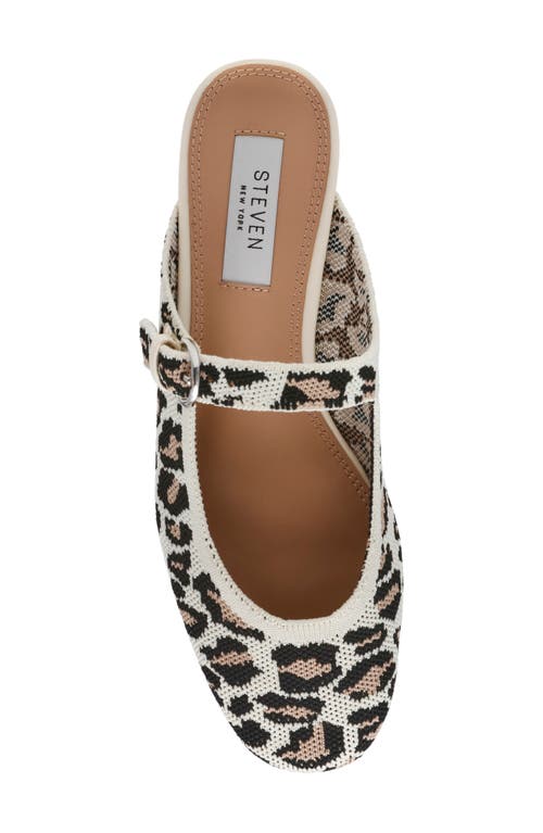 Steven New York Ingrid Mary Jane Mule In White Multi/leopard