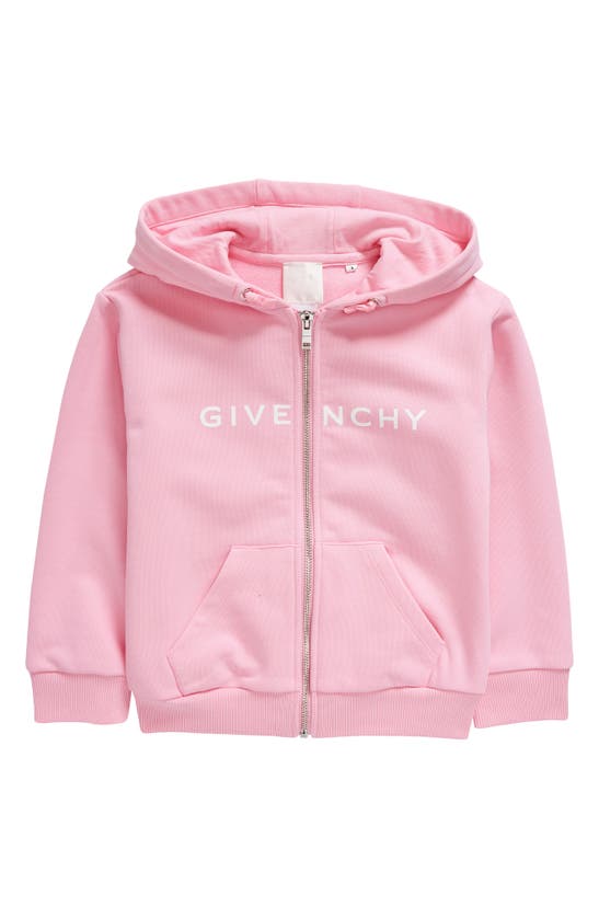 Givenchy Kids' 4g Logo Graphic Zip Hoodie In Pink