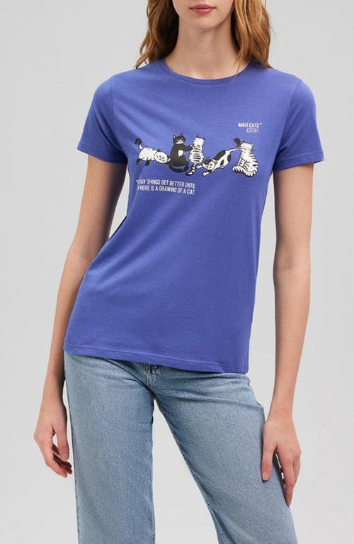 Mavi Jeans Cat Slim Fit Cotton Graphic T-Shirt Cadet at Nordstrom,