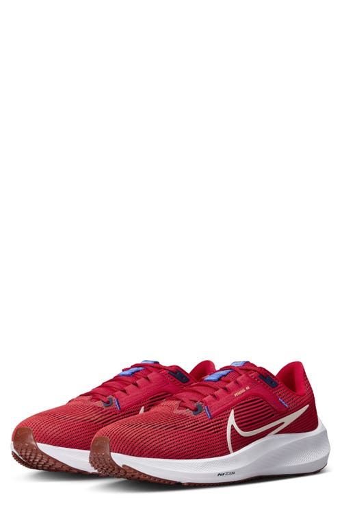 Nike Air Zoom Pegasus 40 Running Shoe In Red/navy/blue Joy
