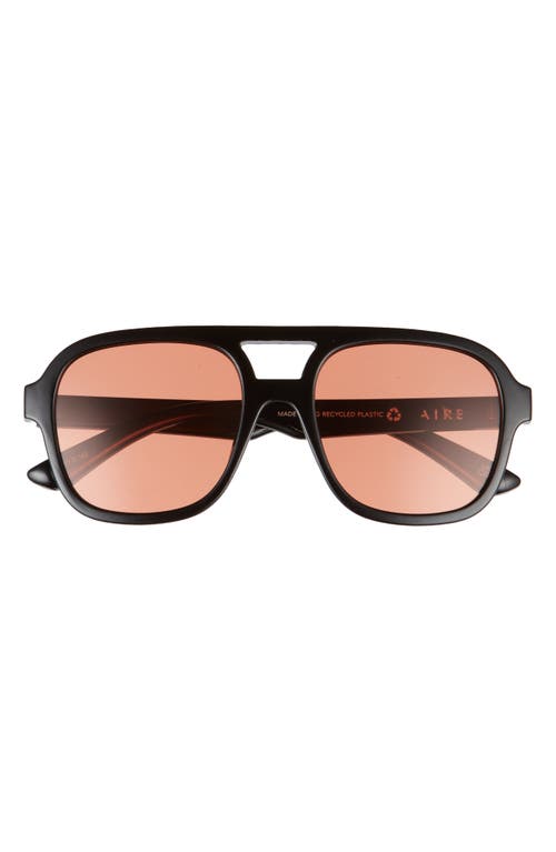Whirlpool 53mm Aviator Sunglasses in Black /Tan Tint