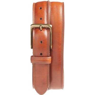 Bosca The Jefferson Leather Belt, Amber
