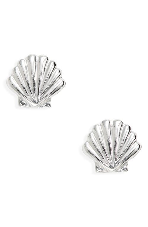Set & Stones Sawyer Shell Stud Earrings in Silver
